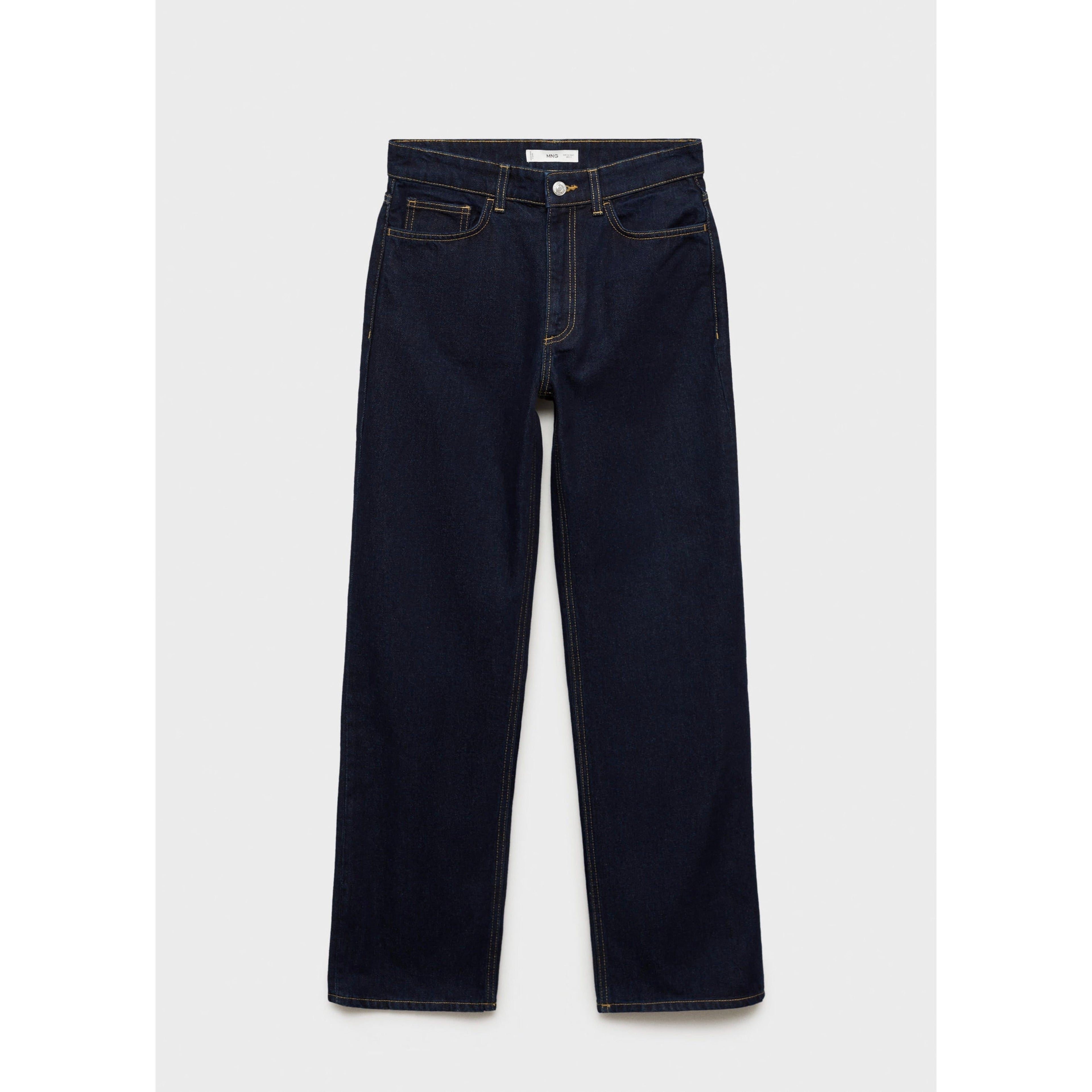 Rinse Wash High Waisted Straight Jeans - Open Blue