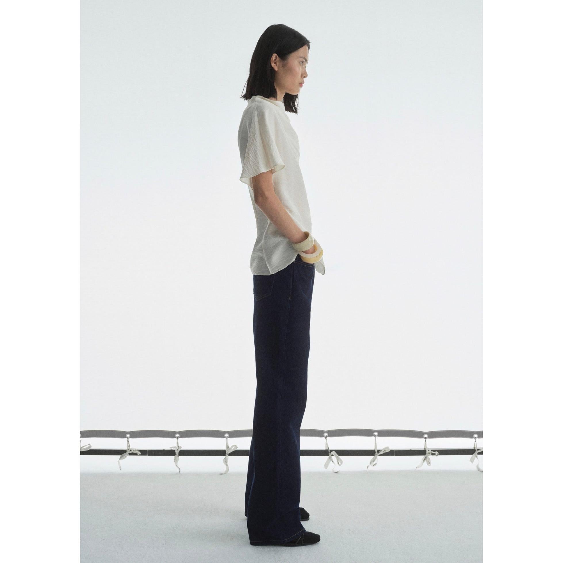Rinse Wash High Waisted Straight Jeans - Open Blue