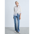 Straight Jeans Normal Waist Openings - Medium Blue