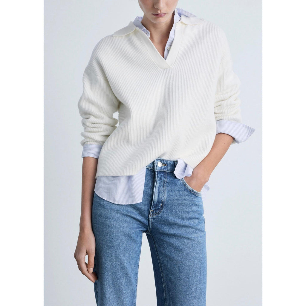 Straight Jeans Normal Waist Openings - Medium Blue