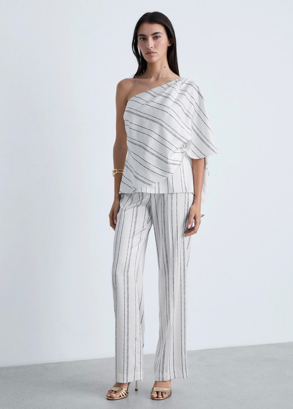 Pantalon Droit À Rayures