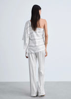 Pantalon Droit À Rayures