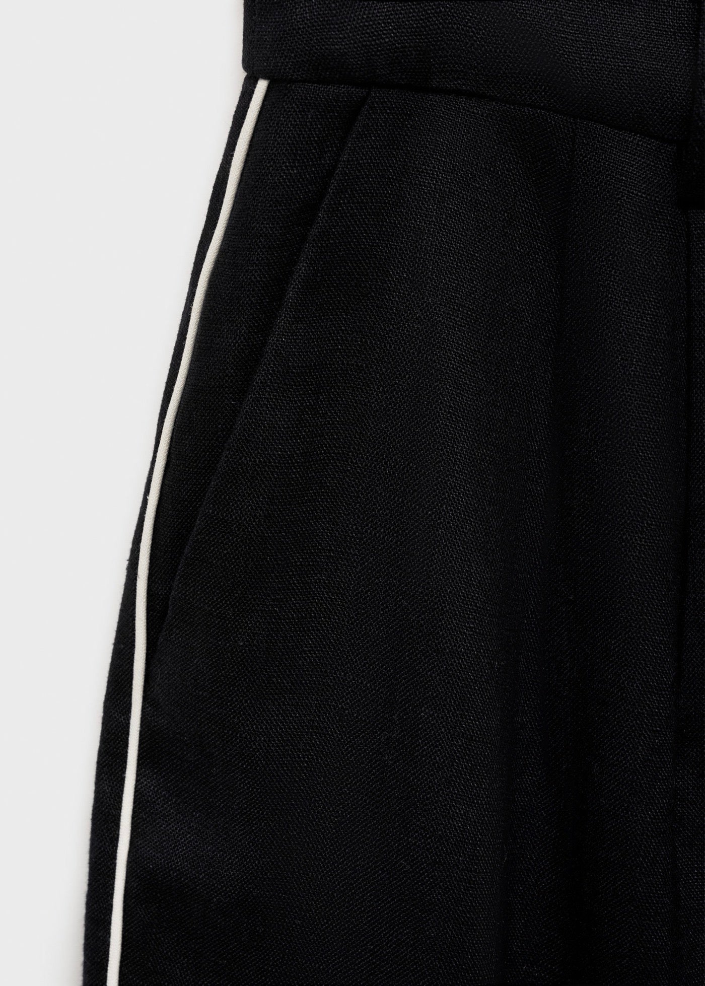 Pantalon Lin Rayures Contrastées