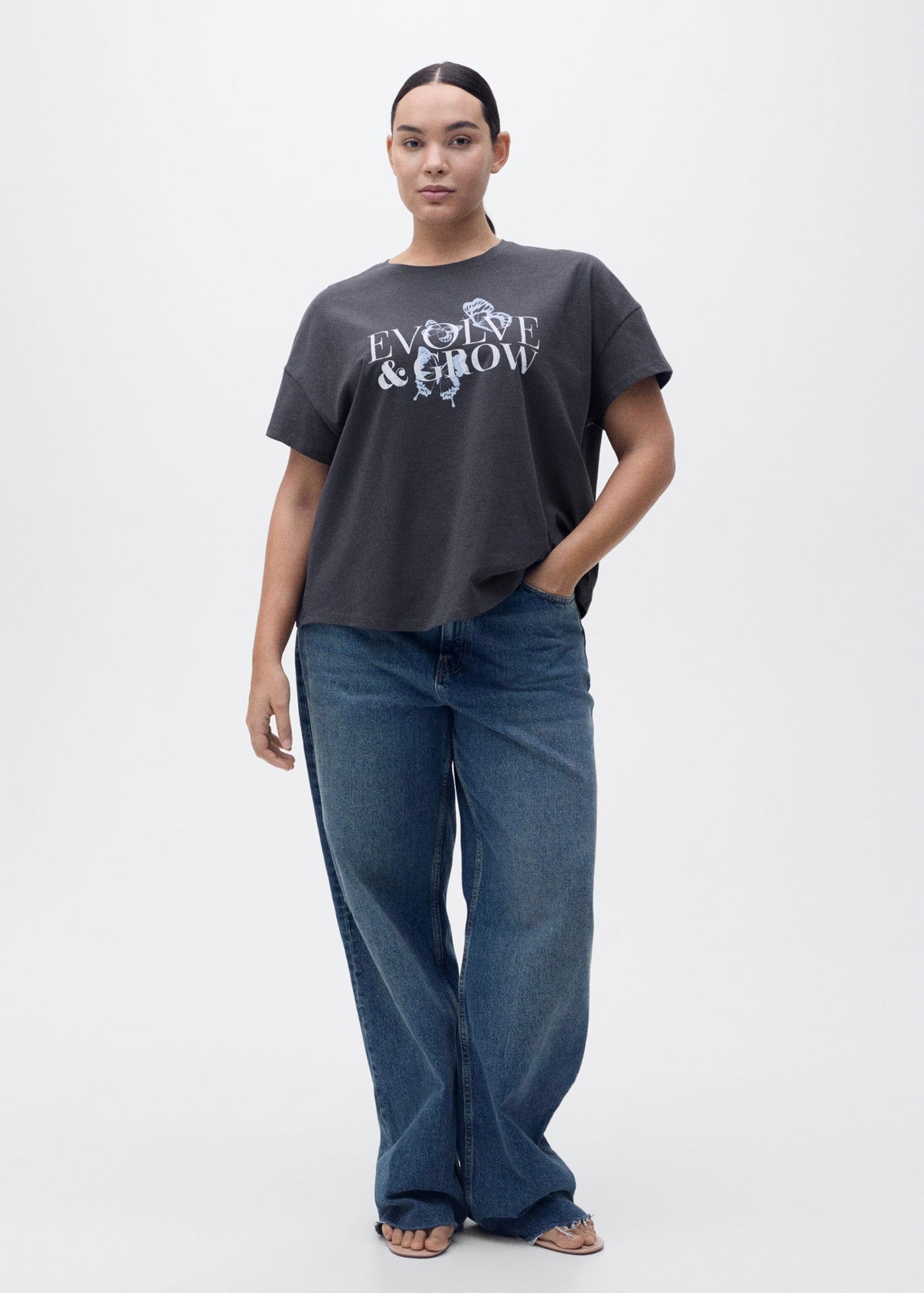 Cotton T-Shirt with Printed Message