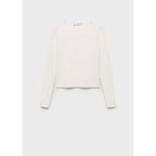 Fine Knit Fitted Sweater - Ecru