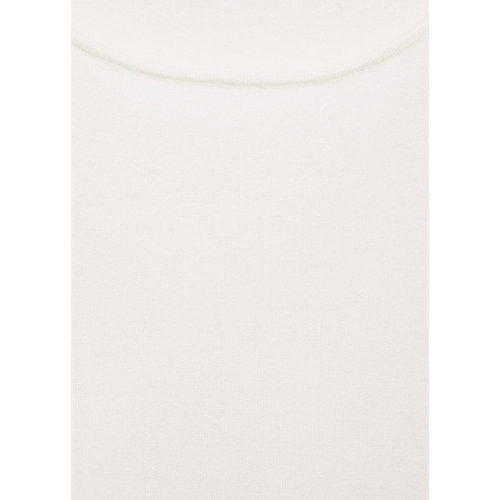 Fine Knit Fitted Sweater - Ecru