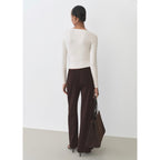 Fine Knit Fitted Sweater - Ecru