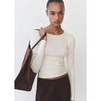 Fine Knit Fitted Sweater - Ecru