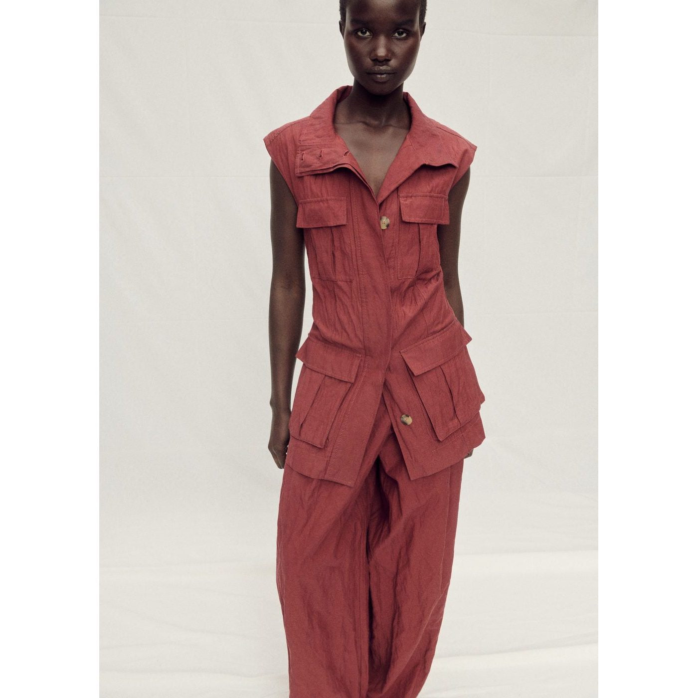 Pantalon Costume Wideleg Effet Froissé
