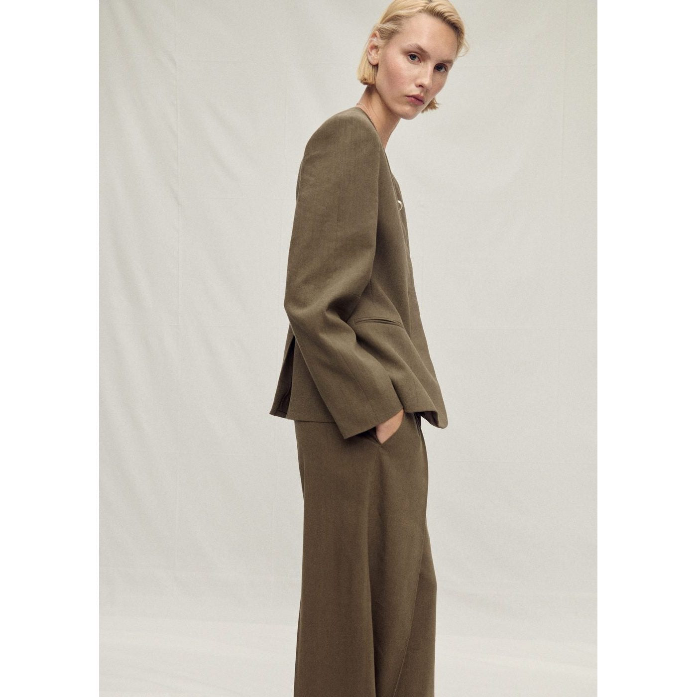 Pantalon De Costume Lin Sans Coutures