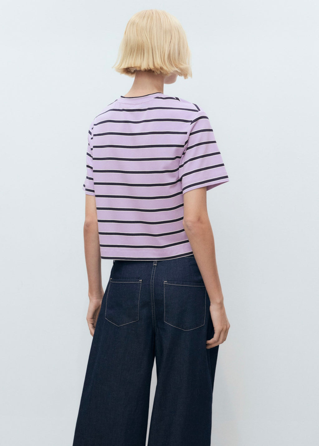 Oversized Striped T-Shirt - Light/Pastel Purple