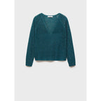 Lurex V-Neck Jumper - Green