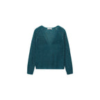 Lurex V-Neck Jumper - Green