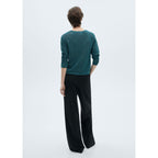 Lurex V-Neck Jumper - Green