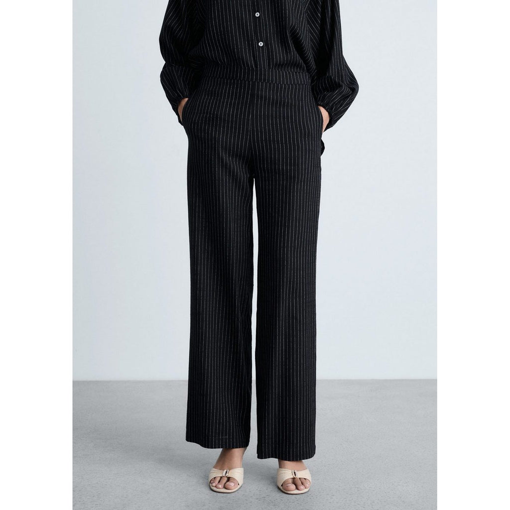 Pantalon Droit À Rayures