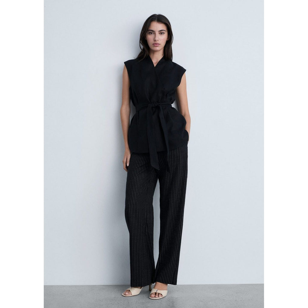 Pantalon Droit À Rayures