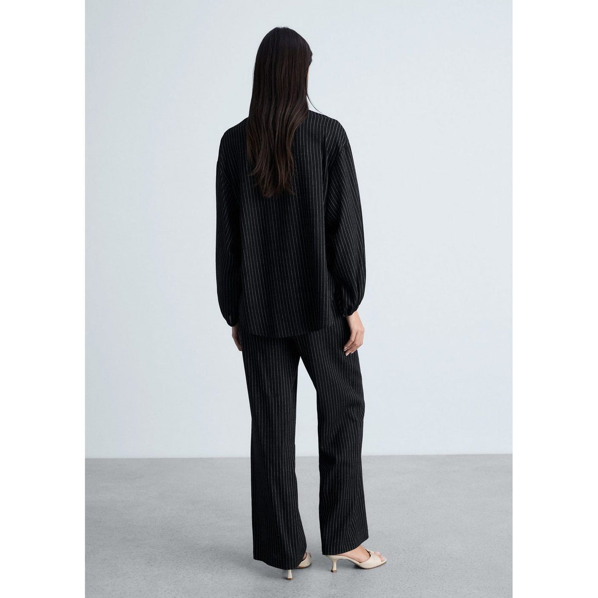 Pantalon Droit À Rayures