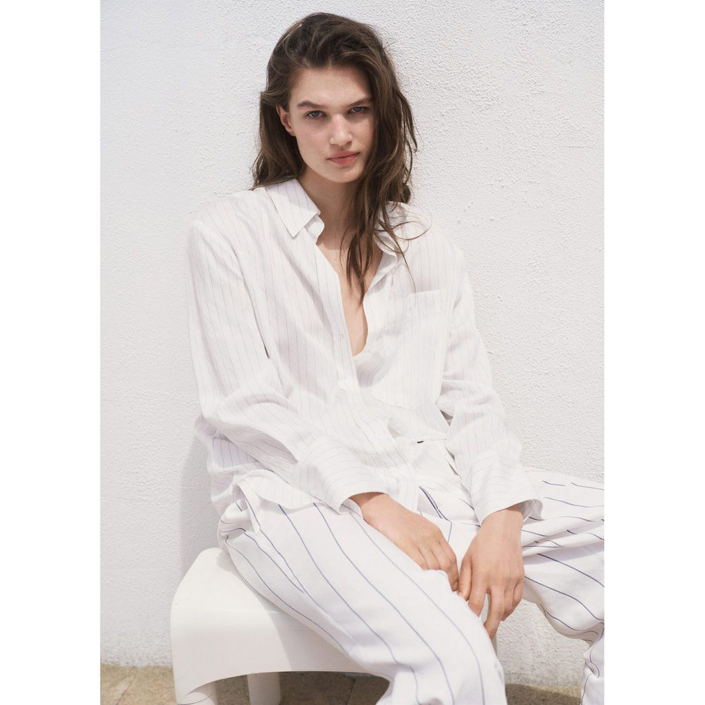 Chemise Semi-Transparente Rayures