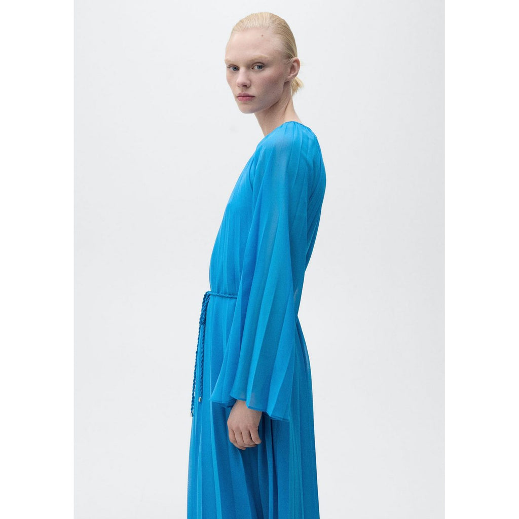 Robe Plissée Manches Cloche
