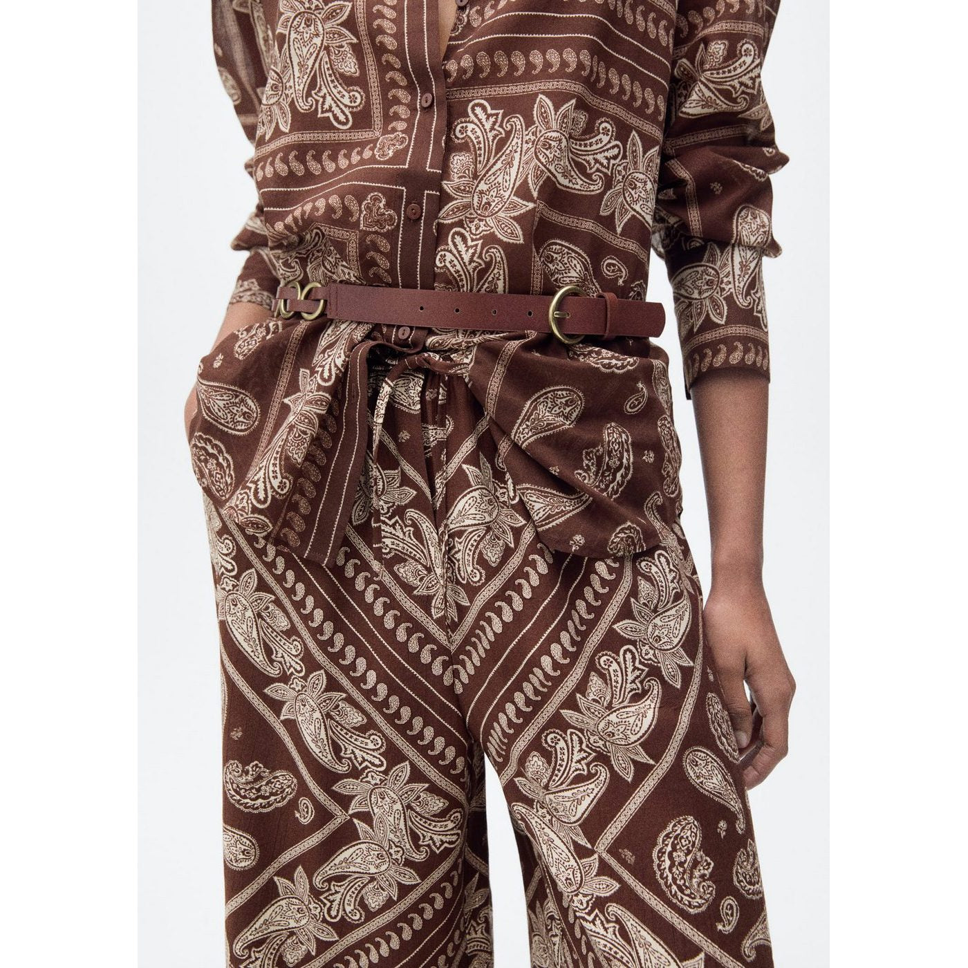 Pantalon Large Imprimé Cachemire
