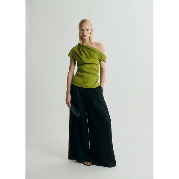 Blouse Satinée Col Asymétrique