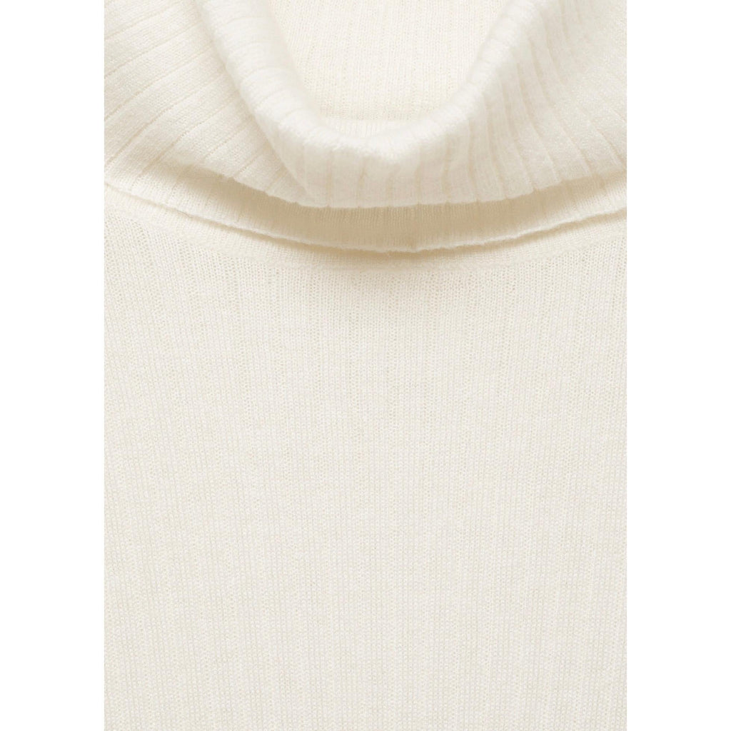 Jersey de cuello alto en mezcla de lana - Crudo
