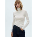 Jersey de cuello alto en mezcla de lana - Crudo