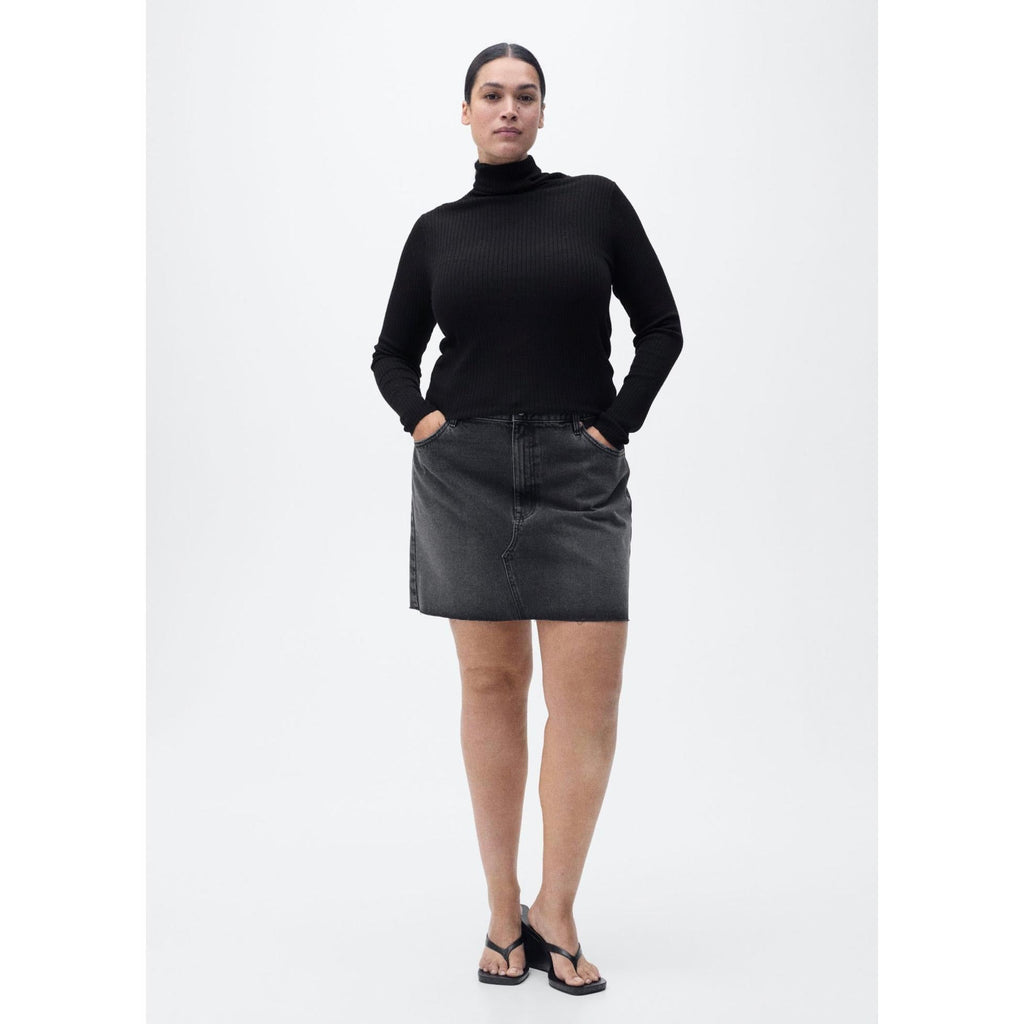 Pull-Over Laine Mélangée Col Roulé - Black