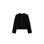 Veste Tweed Boutons Bijoux - Black