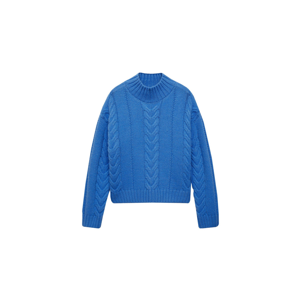Pull-Over Torsades Col Montant - Vibrant Blue