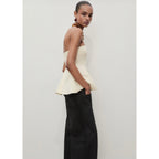Jean Wideleg Taille Basse - Black Denim