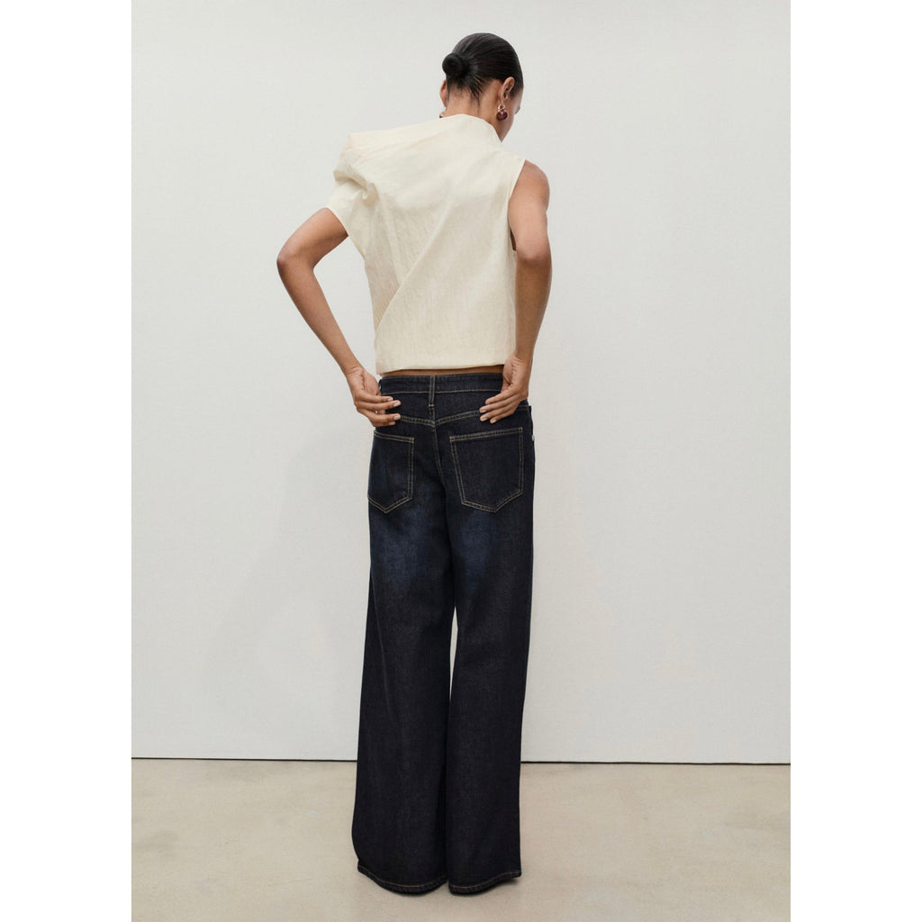 Jean Wideleg Taille Basse Rinse Wash - Open Blue