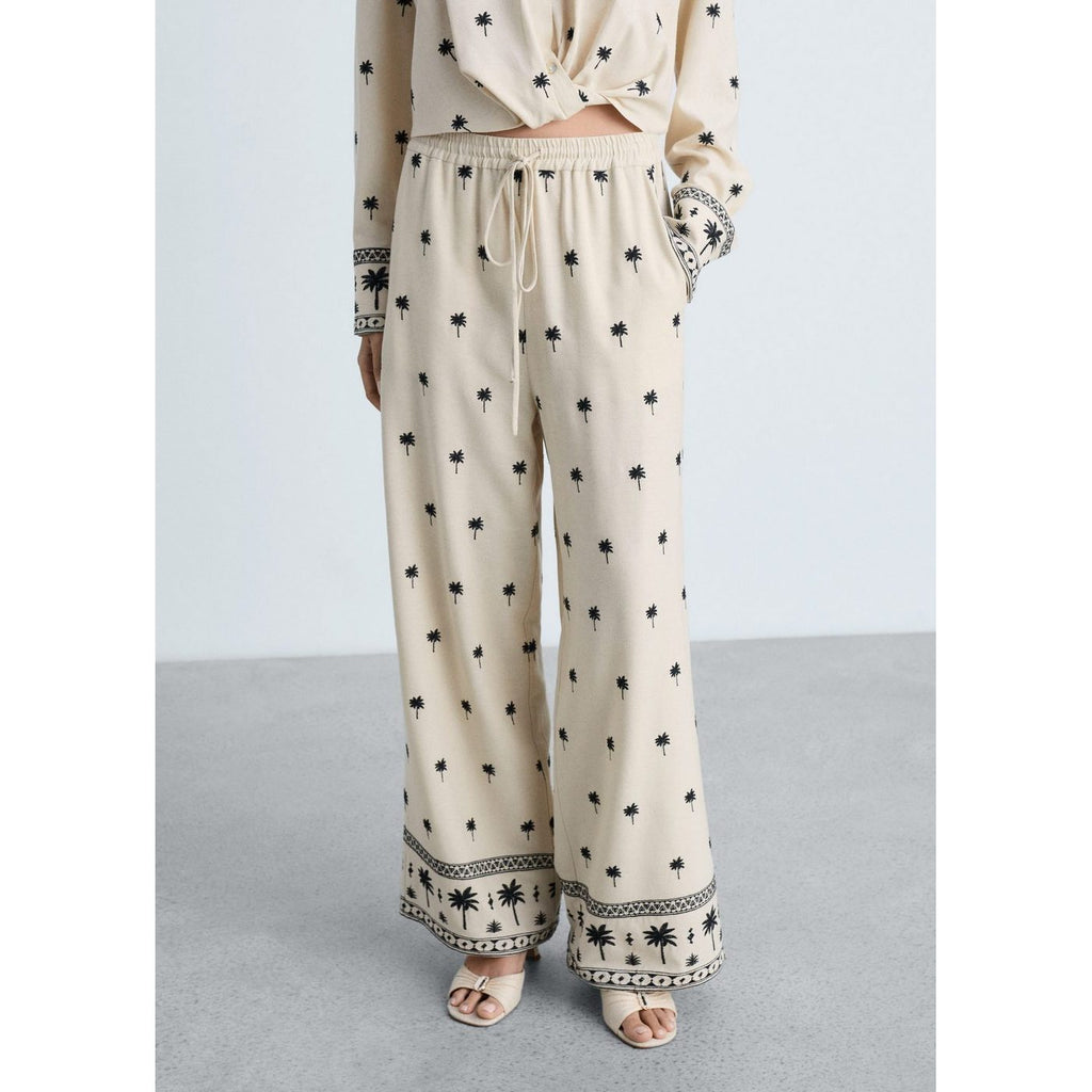 Pantalon Droit Brodé