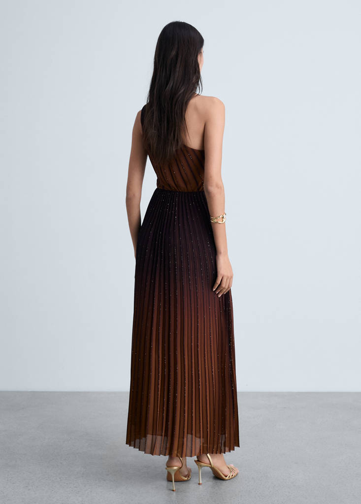 Vestido Plisado Efecto Degradado