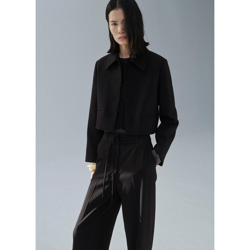 Pantalón de traje recto con nudo