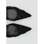 Chaussures Talon Kitten Heel En Maille Filet Paillettes Brodées