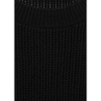 Openwork Knit Short-Sleeved Jumper - Black