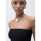 Robe Maille Évasée Bustier