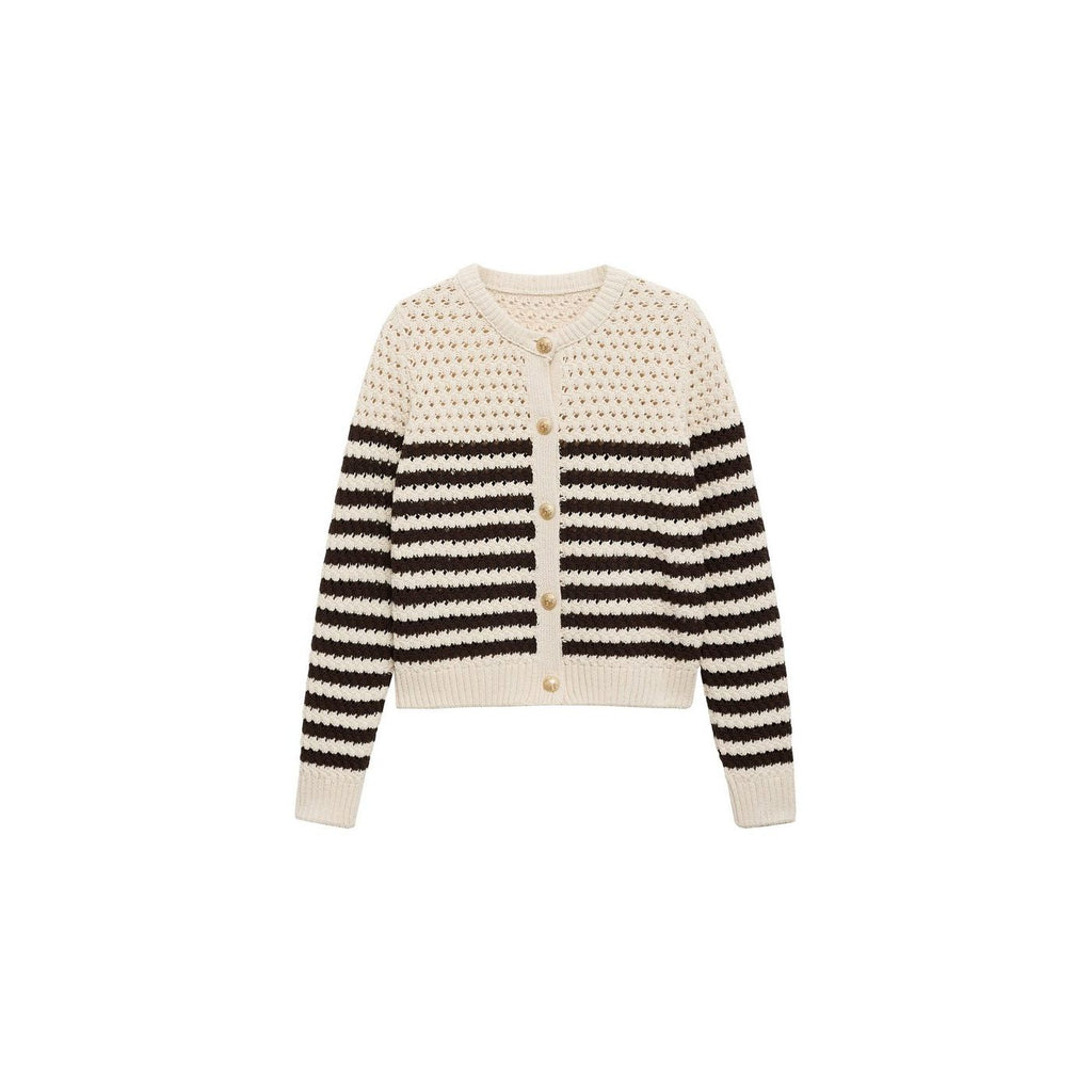 Cardigan Maille Ajourée Rayures