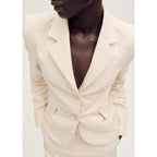 Blazer De Costume Lin Mélangé Effet Froissé