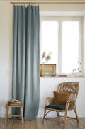 Soline - Adjustable Curtain + Clip Rings - Washed Linen - Azure