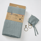 Soline - Adjustable Curtain + Clip Rings - Washed Linen - Azure