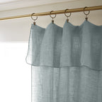 Soline - Adjustable Curtain + Clip Rings - Washed Linen - Azure