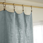 Soline - Adjustable Curtain + Clip Rings - Washed Linen - Azure