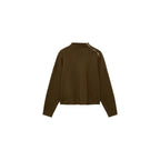 Jersey con cremallera y cuello alto - Caqui