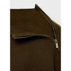Jersey con cremallera y cuello alto - Caqui