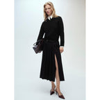 Jersey con cremallera y cuello alto - Negro