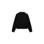 Jersey con cremallera y cuello alto - Negro
