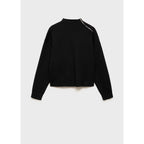 Jersey con cremallera y cuello alto - Negro