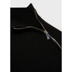 Jersey con cremallera y cuello alto - Negro